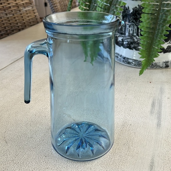 Vintage Blue Glass Pitcher - Picture 6 of 6